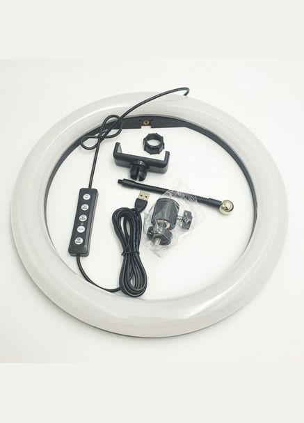 Кільцева лампа кольорова світлодіодна RGB 38 см LED MJ38 з пультом для селфі, блогерів, фото Ring Light (302890696)