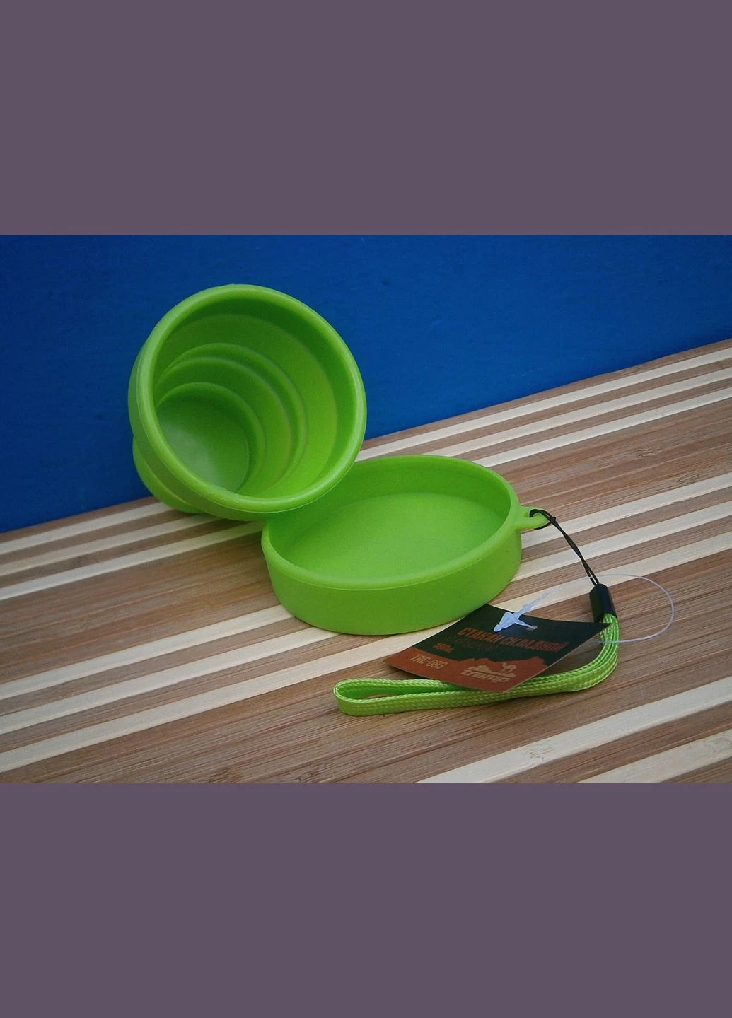 Стакан складной силиконовый с крышкой 180ml. оливковый. Tramp (319814443)