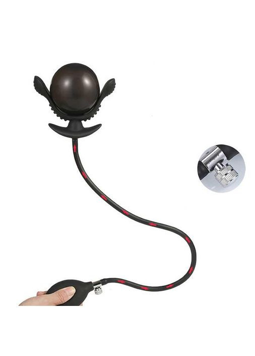 Надувной анальный расширитель Aisin Bud 4,5 см – 8 см черного цвета в форме бутона цветка. China (360603477)