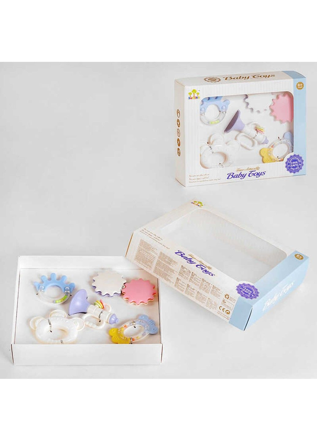 Набір брязкалець SL 84816 (36/2) труба, два прорізувачі, шестерні, бубонці, в коробці No Brand (305062972)