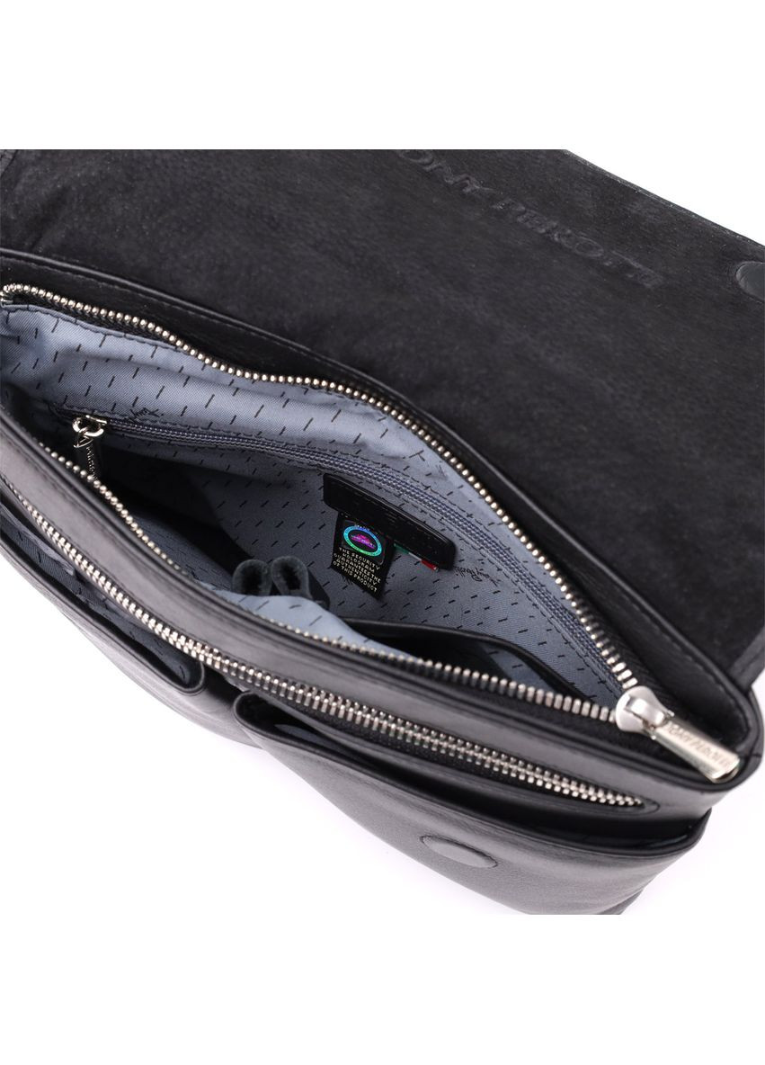 Мужская сумка через плечо из зернистой натуральной кожи 20865_1 (9270G-25 nero) Tony Perotti (362417505)