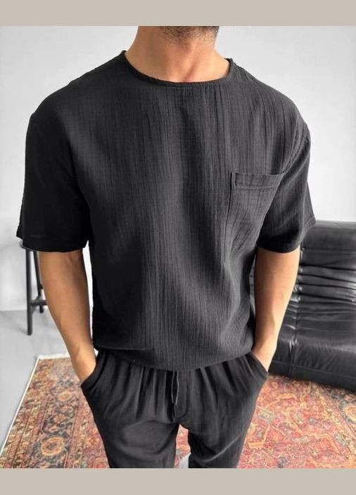 Чорний літній чоловічий костюм брючний Україна