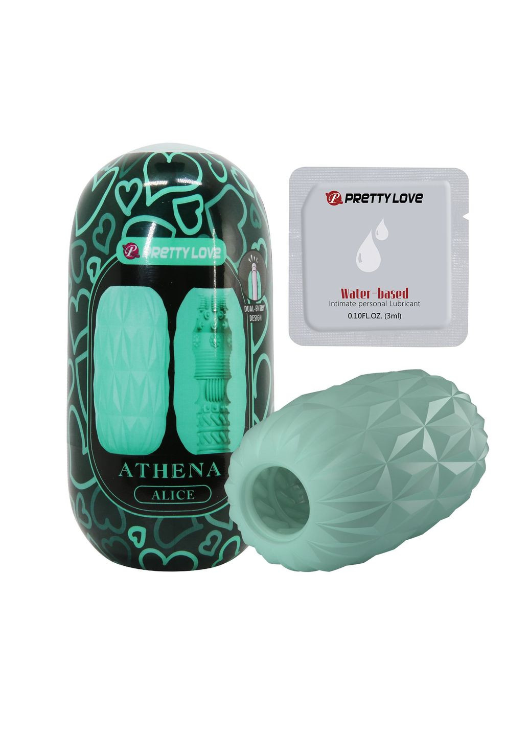 Мастурбатор яйце Athena Alice блакитний, 11.3 x 5.9 см Pretty Love (361670440)