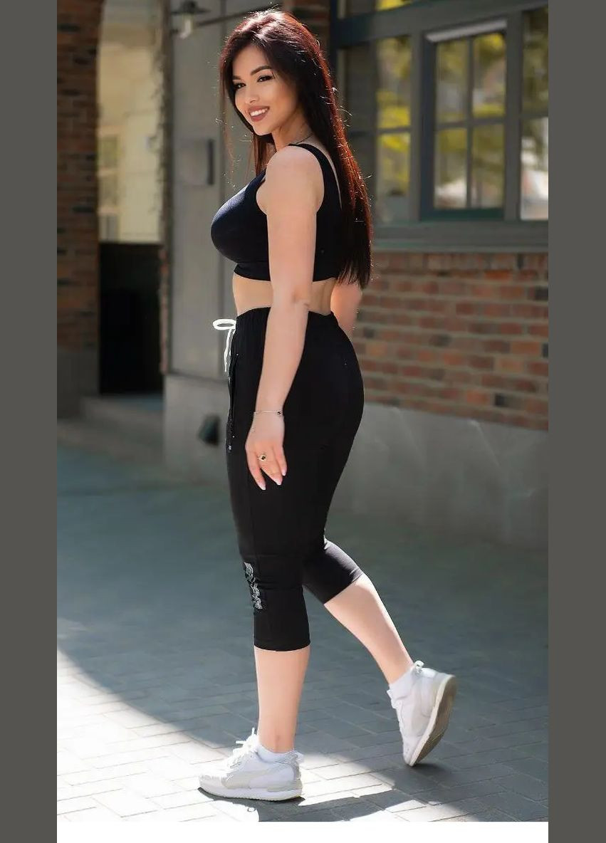 Бріджи капрі літні жіночі батал, трикотажні No Brand бріджи (295931475)