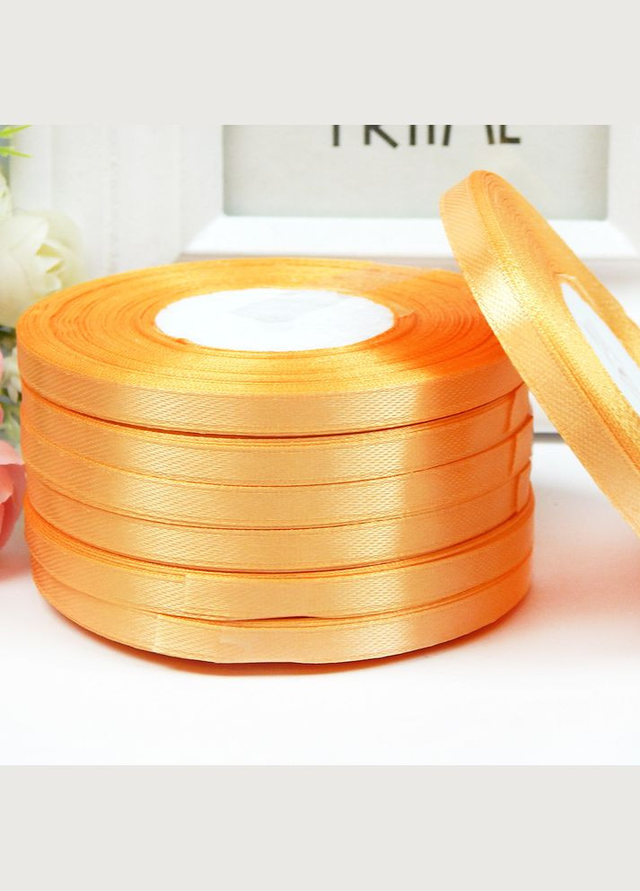 Стрічка атласна однотонна, 0,6 см, №157 карамельний (рулон 33 м) No Brand (345734266)