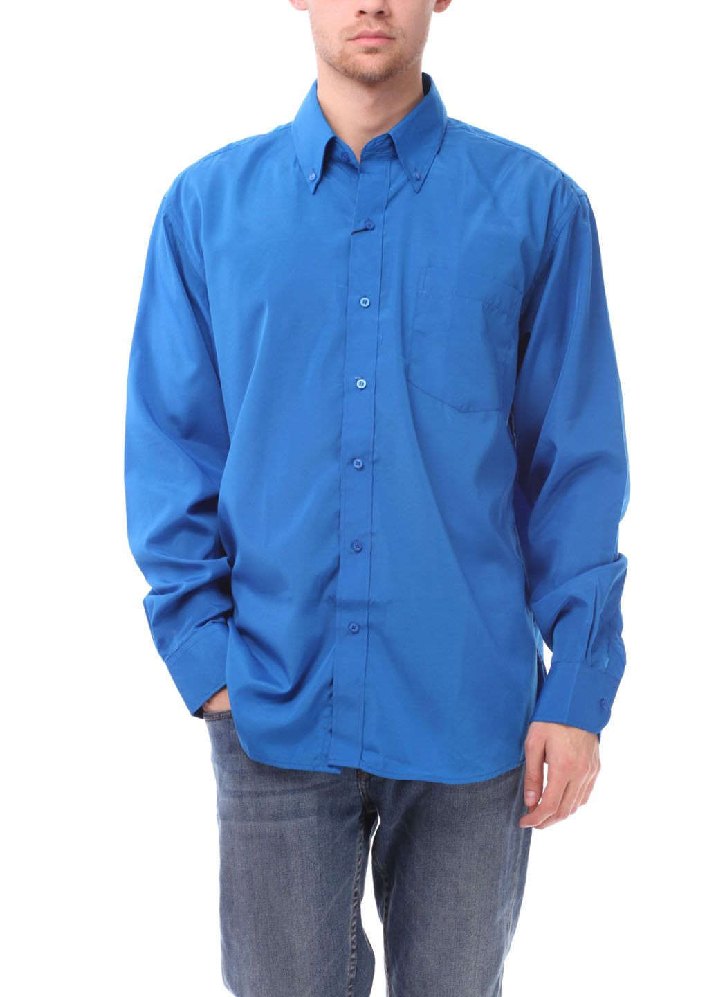 Синяя повседневный рубашка однотонная Aldo & Co