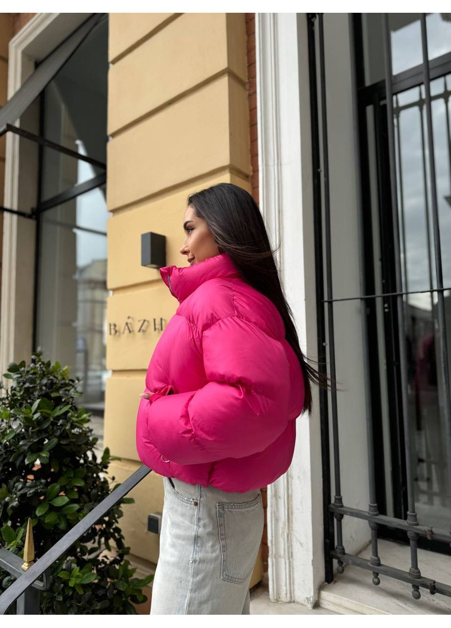 Малиновий зимній Пуховик No Brand