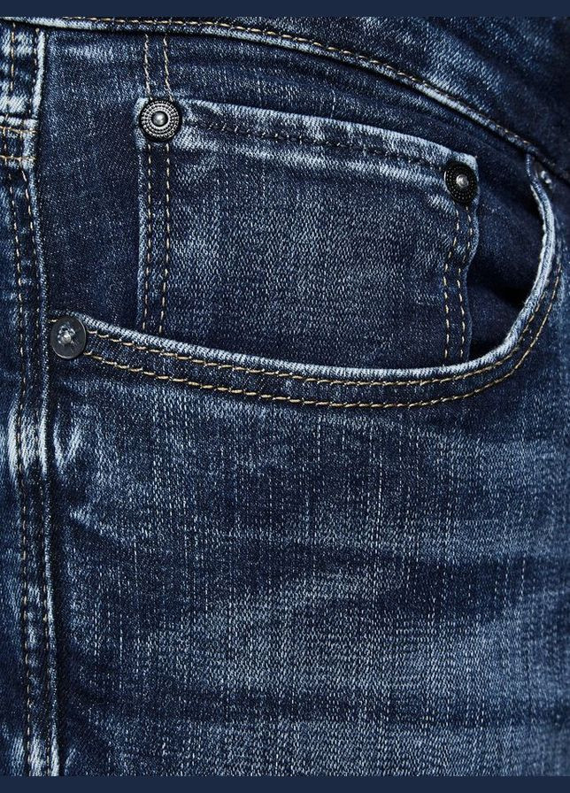 Темно-синие демисезонные слим джинсы GLENN CON 057 50SPS Slim Fit 12133074 JACK&JONES