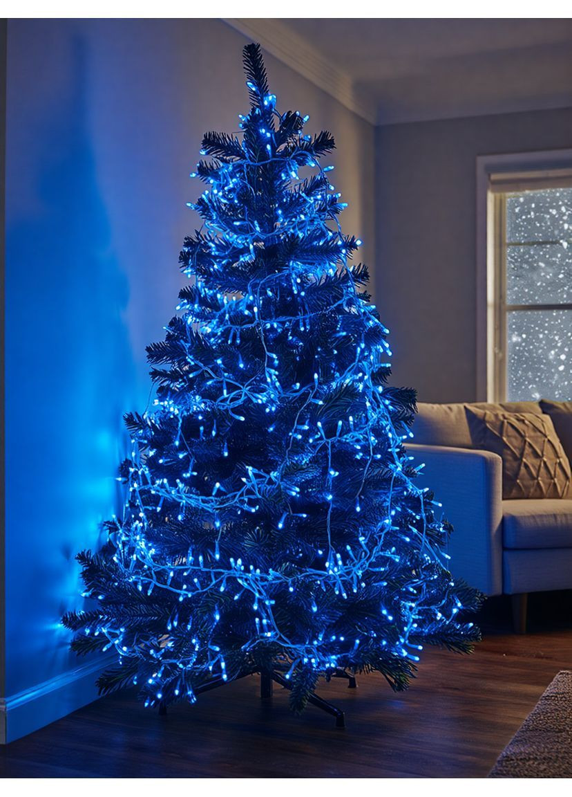 Гирлянда Нить уличная 500 LED 50 м белая, синий No Brand (369144598)