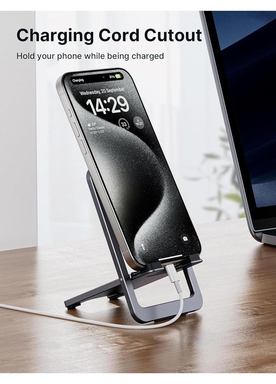 Подставка для мобильного телефона, складная, алюминиевая, сменный угол наклона, портативная для путешествий и офиса, Jsaux (363329795)