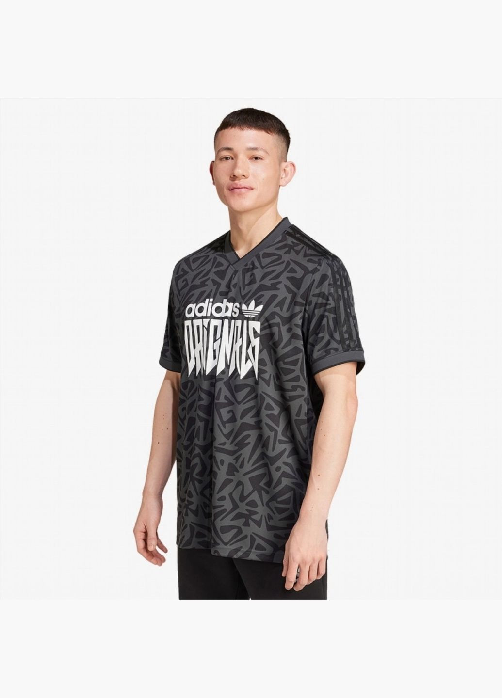 Сіра футболка чоловіча originals aop jersey grey ix9654 adidas
