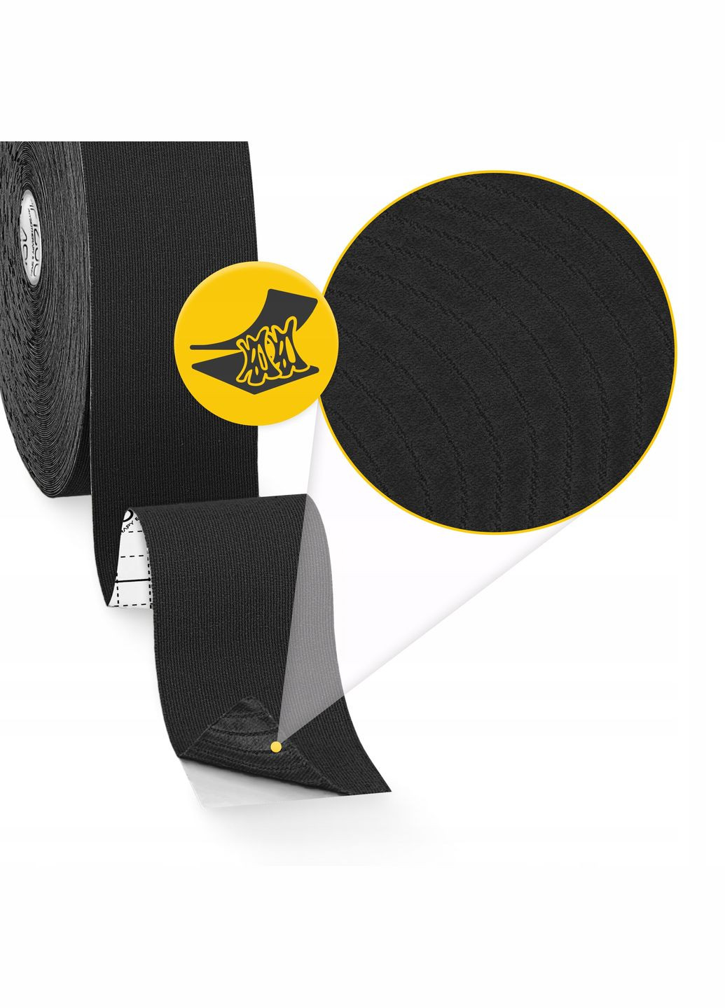 Лента кинезиологическая (кинезио тейп) 5 см x 31 м Black (P-5905973405522) 4FIZJO (345707423)