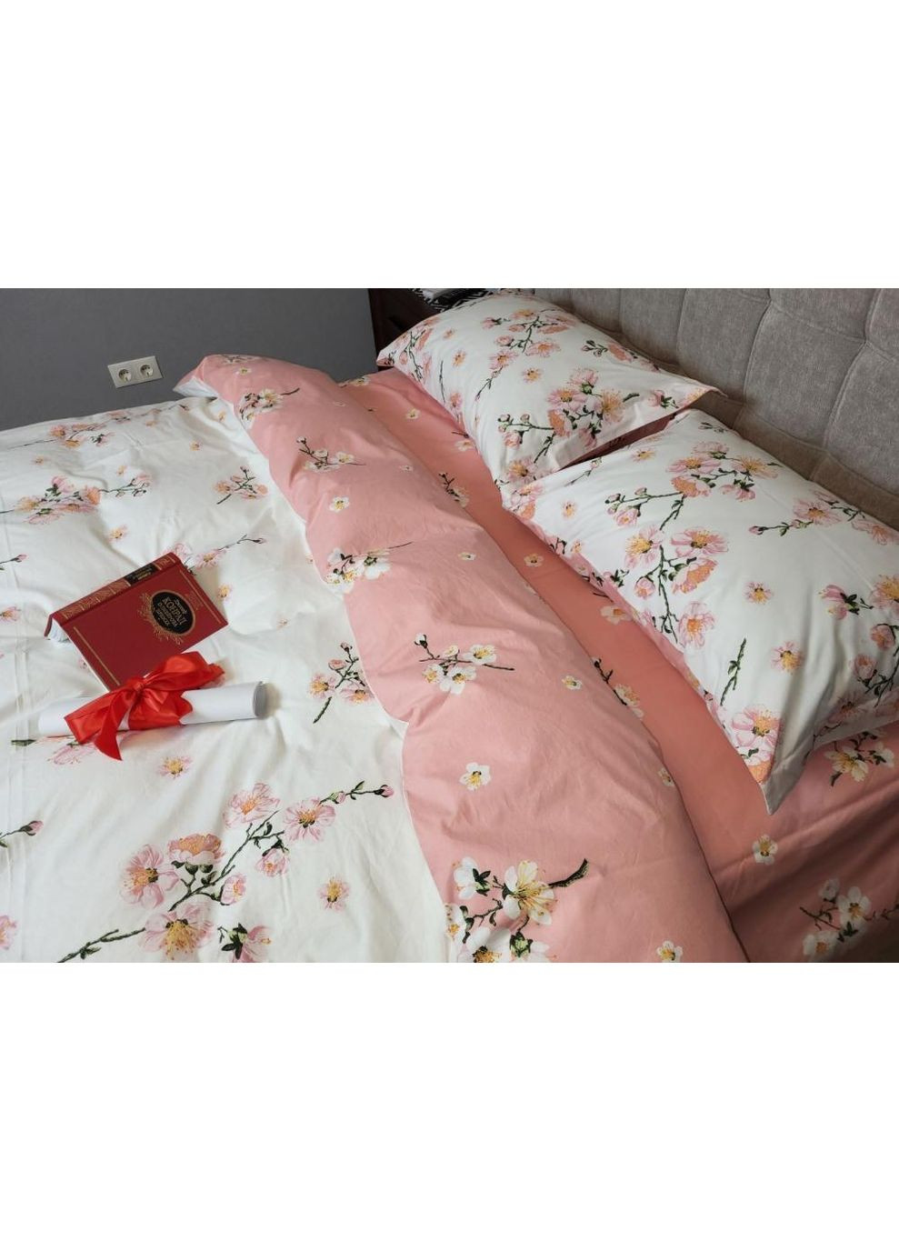 Постельное белье Adagio coral, ранфорс Евро размер, наволочки 70/70 No Brand (364220785)