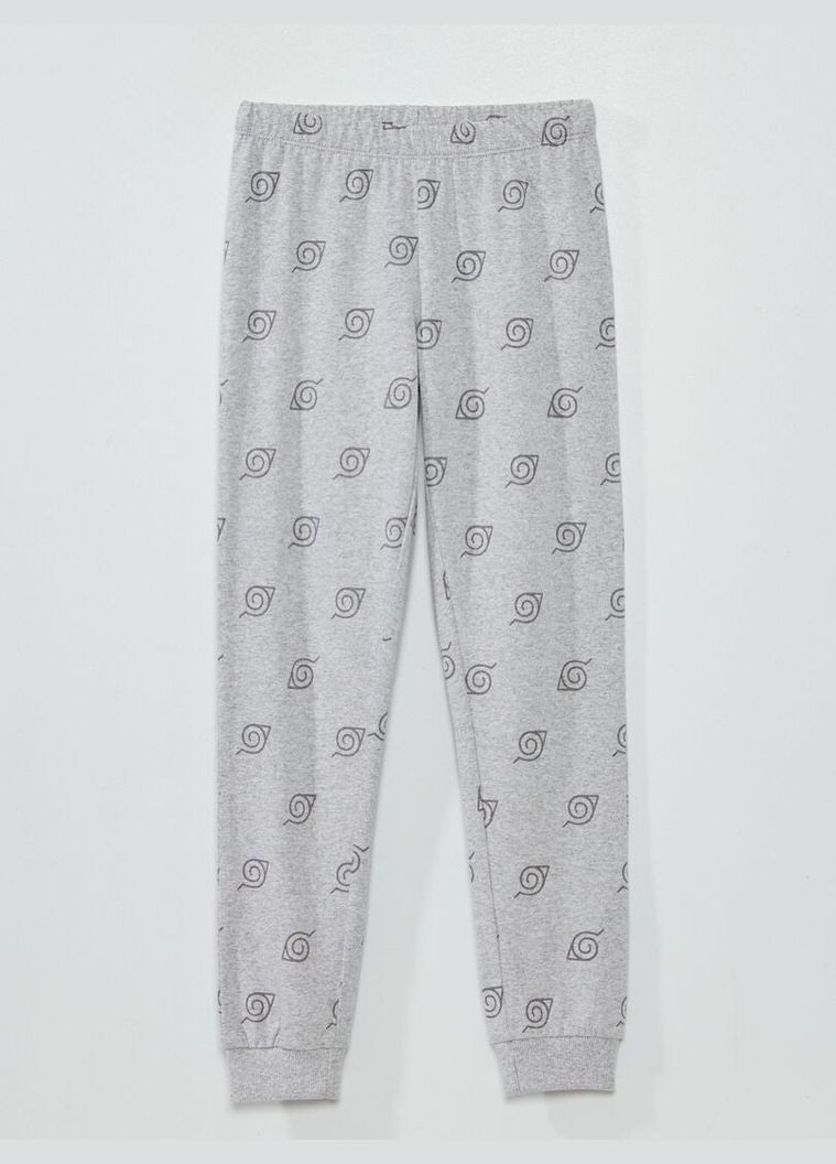 Серая всесезон пижама (комплект),серый-розовый с принтом, Kiabi