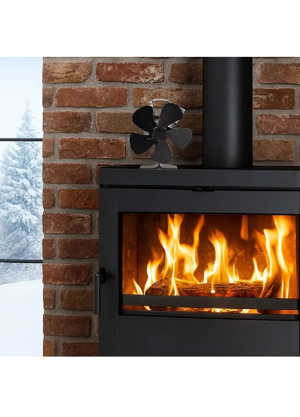 Камінний вентилятор з роботою від термоелектричного модуля 5 лопатей 60–345°C 16,3×9,5×22 см (481657-Prob) Unbranded (364630278)