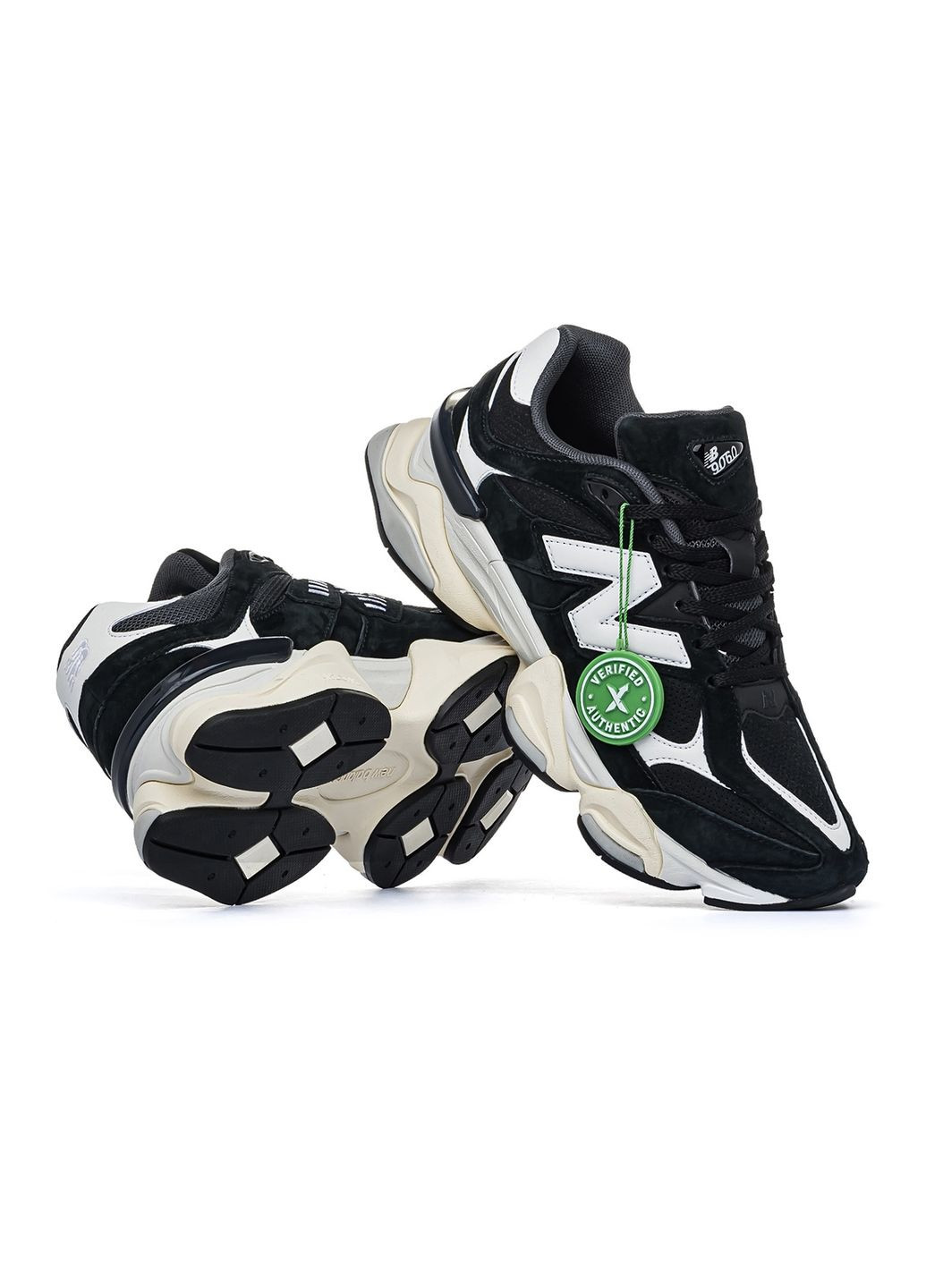 Черно-белые демисезонные кроссовки мужские new balance No Brand 9060 Black White