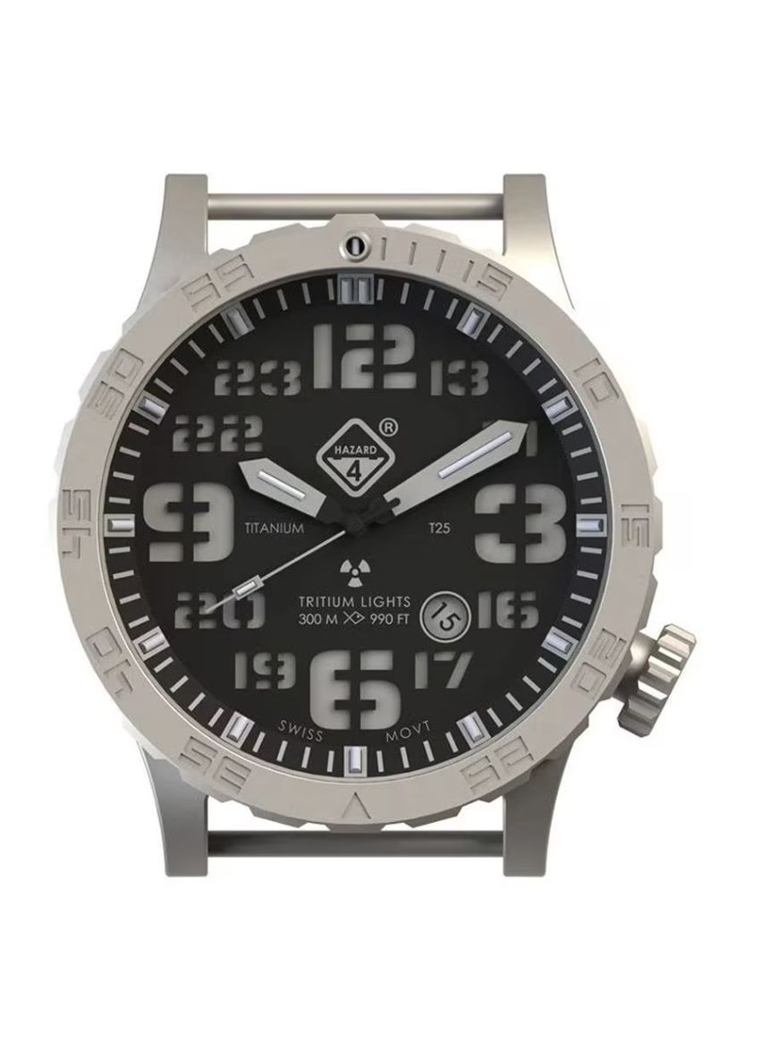 Тактичний Годинник з Титановим Корпусом Heavy Water Diver BlackTie B Silver Кварцовий Механізм Hazard 4 (336550198)