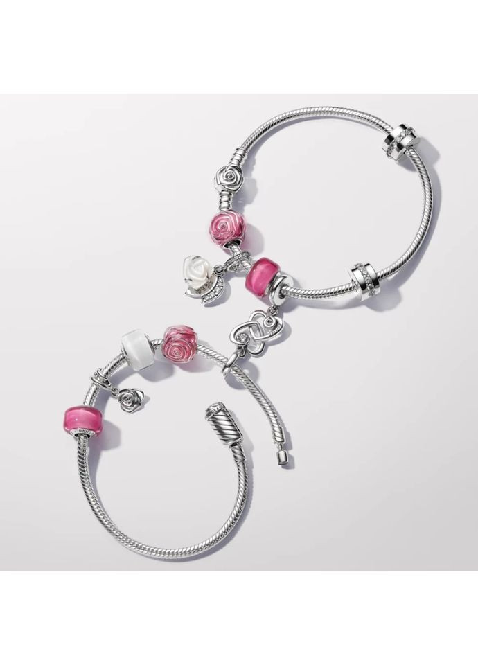 Серебряный шарм Пандора "Цветущая розовая роза" 793212C01 Kabluchka (355344474)