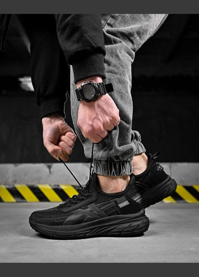 Черные летние стильные мужские кроссовки сетка черные Freedom