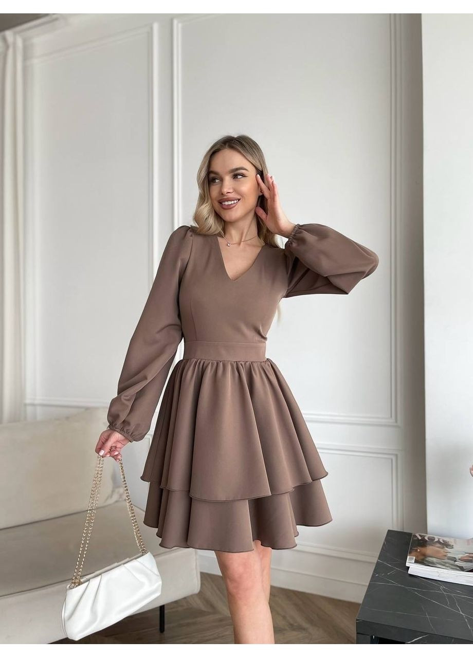 Светло-коричневое платье, цвет светло-коричневый Fashion