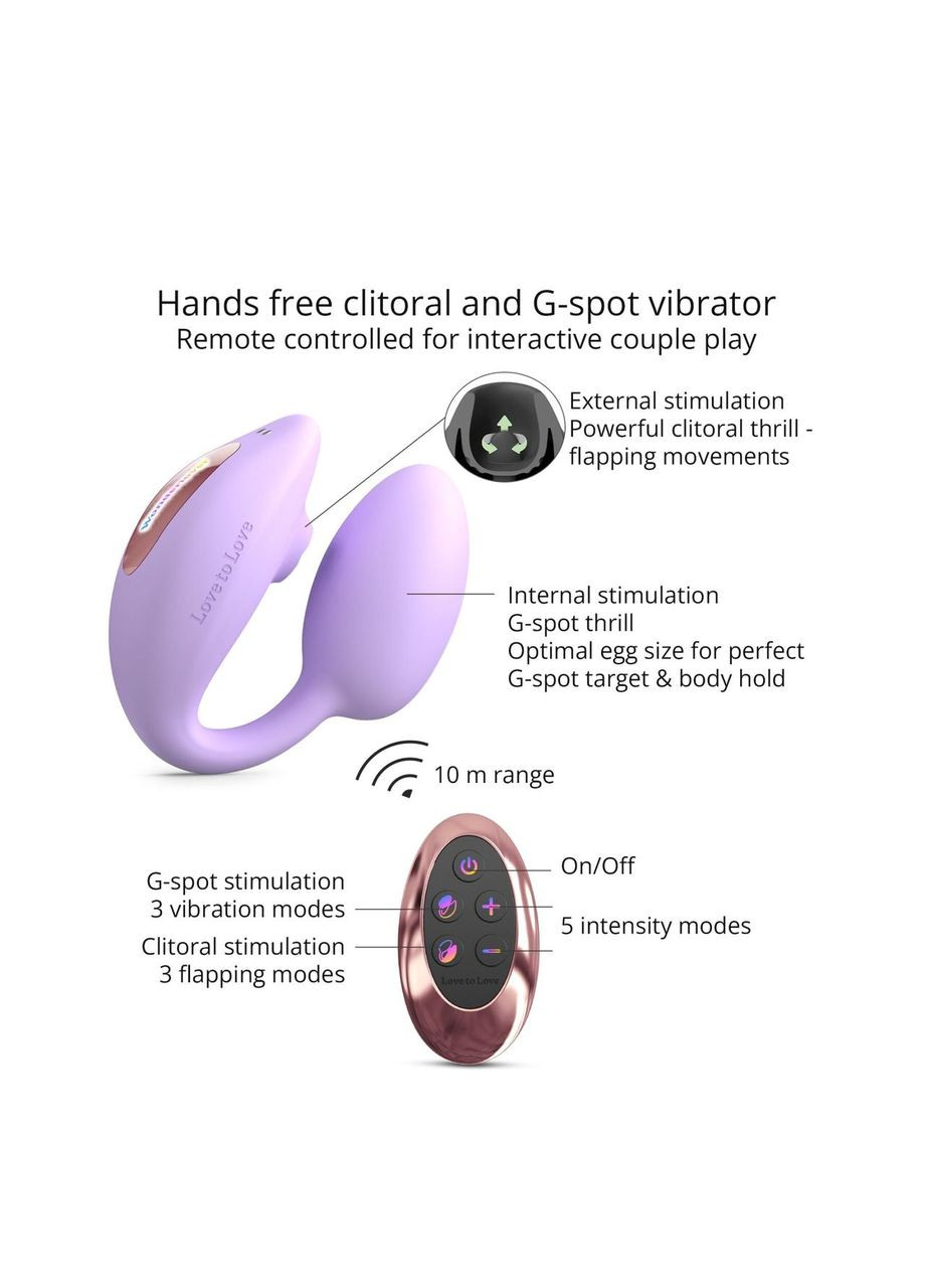 Виброяйцо с вакуумной клиторальной стимуляцией Love To Love Wonderlover VIVA MAUVE No Brand (303898336)