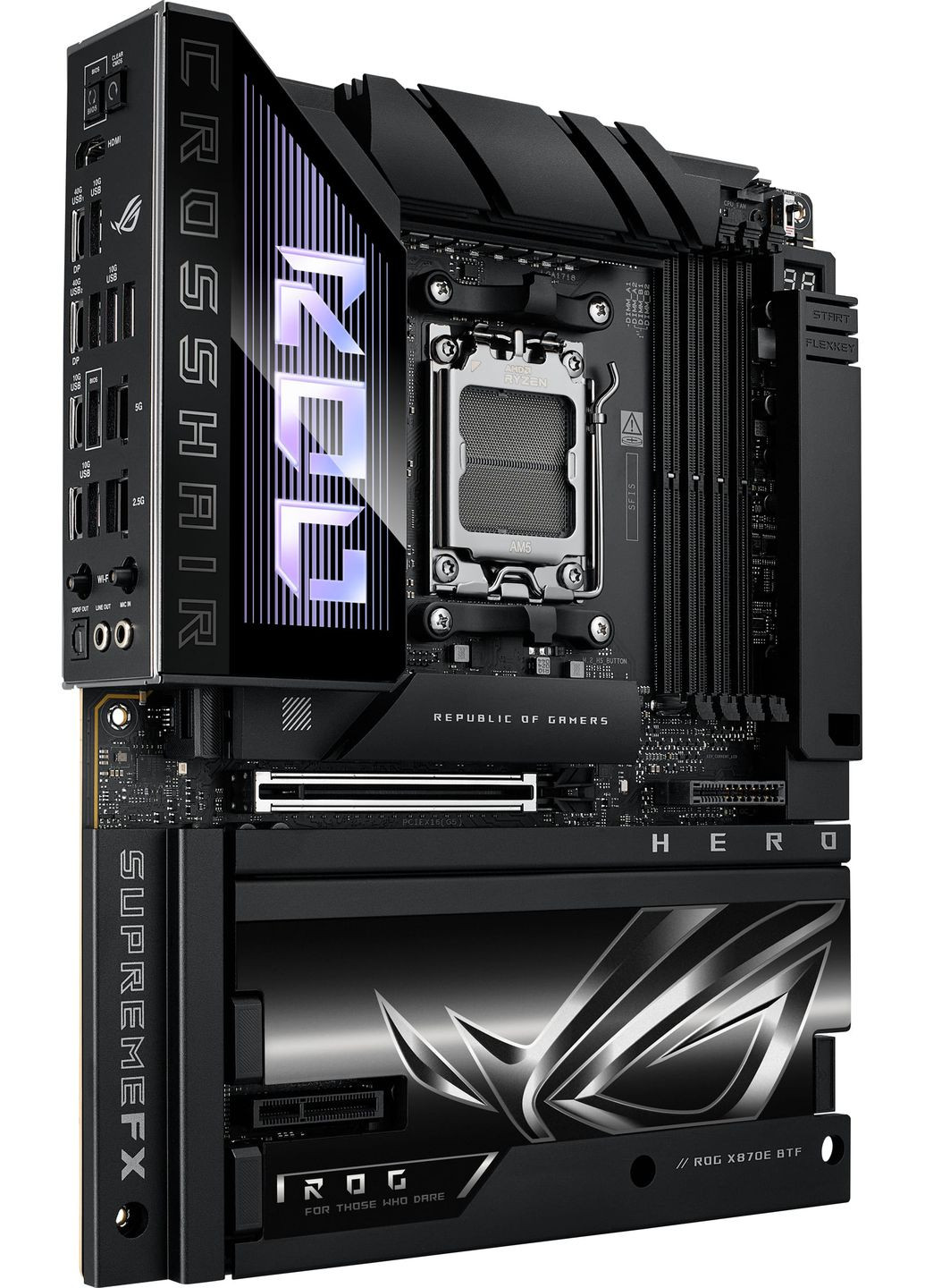 Материнская плата ROG CROSSHAIR X870E HERO BTF sAM5 X870E 4xDDR5 M.2 HDMI WiFi BT ATX скрытое подключение разъемов Asus (365748233)