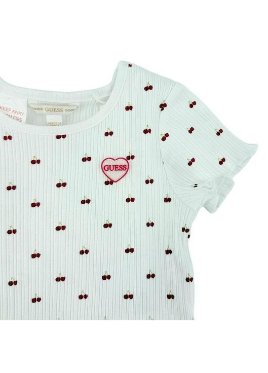 Белая демисезонная футболка guess, ст. k5gi19kcsq4 p54q, cherry, 92 см, 2 года GUESS KIDS