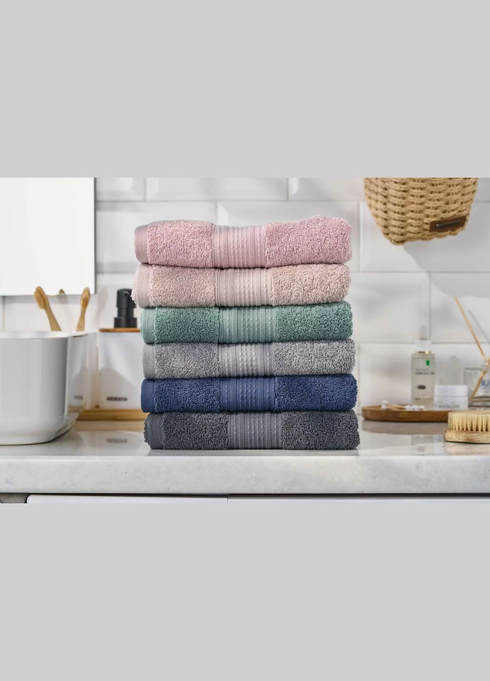 Рушник махровий SuperSoft 50х90см, 100% бавовна, зелений ART2250SSP Ardesto комбінований