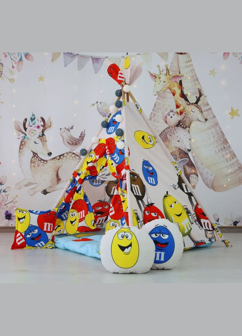 Вигвам палатка M&M's БОН БОН + 3 подушки! Полный комплект! No Brand (316257203)