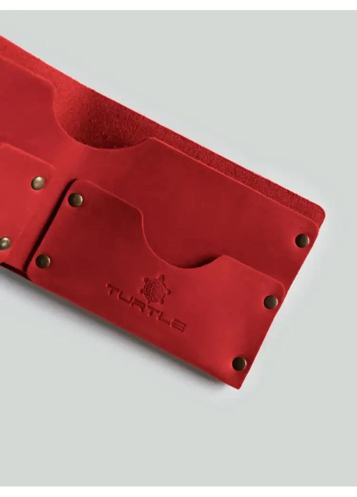 Кошелек на заклепках Шлем ужаса натуральная кожа Crazy horse с отделениями для карточек Turtle (367726199)