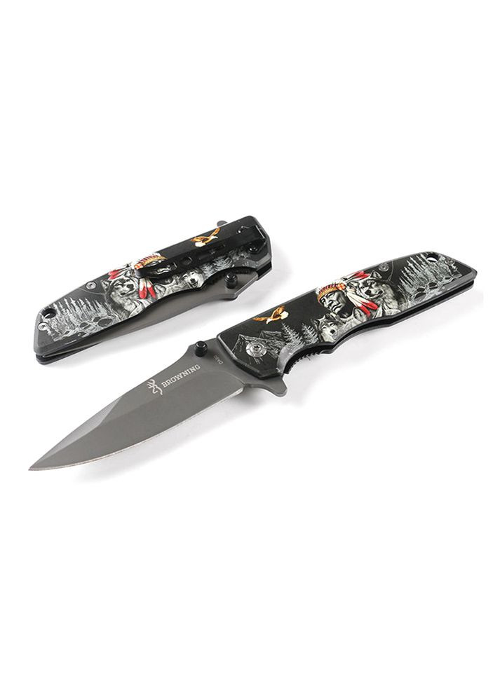 Нож складной BrowningDA80-1, ручка сталь с рисунком, длина 225 мм, 265 гр, Box Voltronic (316466245)