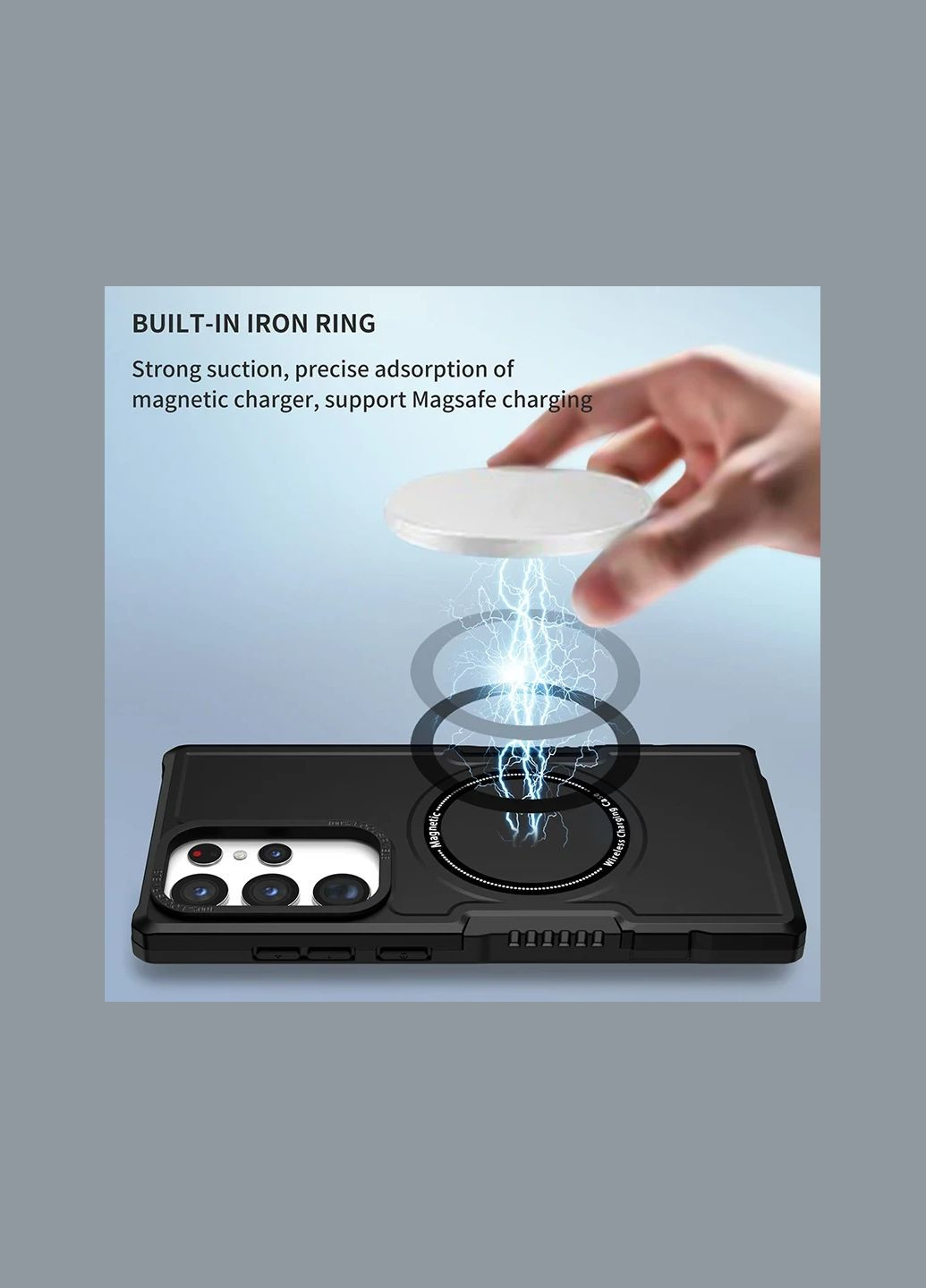 Протиударний чохол для Samsung Galaxy S21 Ultra Чорний MagSafe Military Equipment (322212811)