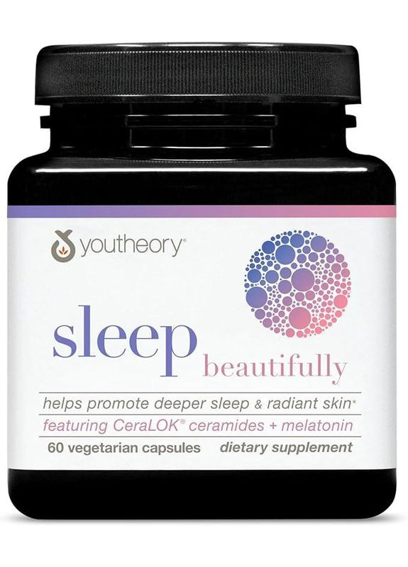 Добавка Sleep Beautifully з керамідами та мелатоніном, 60 капсул Youtheory (316680500)