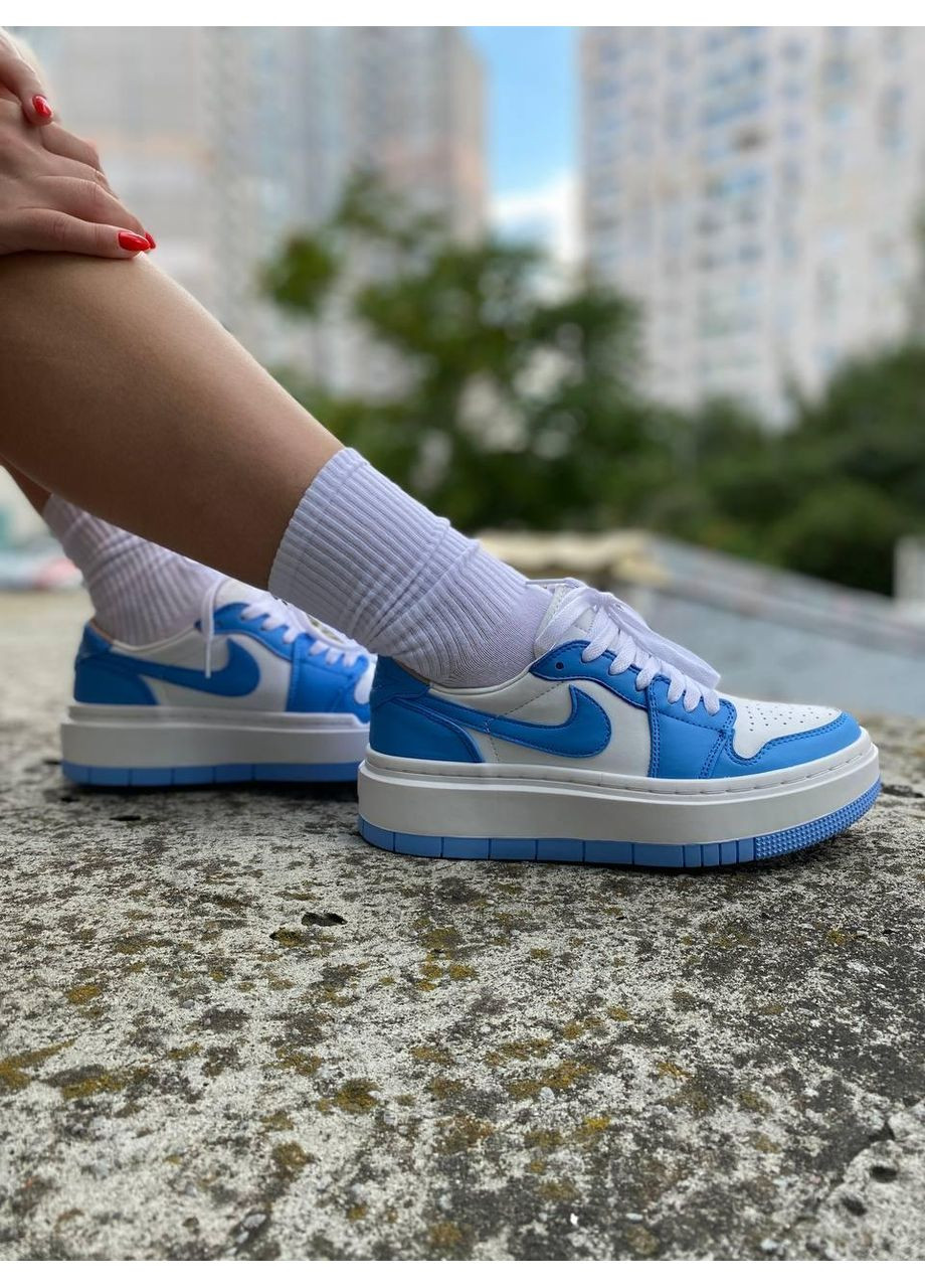 Білі Осінні кросівки чоловічі nike air jordan 1 elevate low university blue dq3698-141 найк аір джордан No Brand