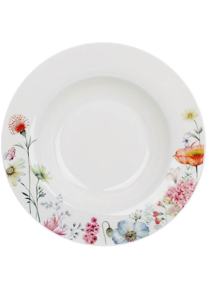 Тарілки супових Flower Garden Ø22см, набір 6 порцелянових тарілок BonaDi (330019050)