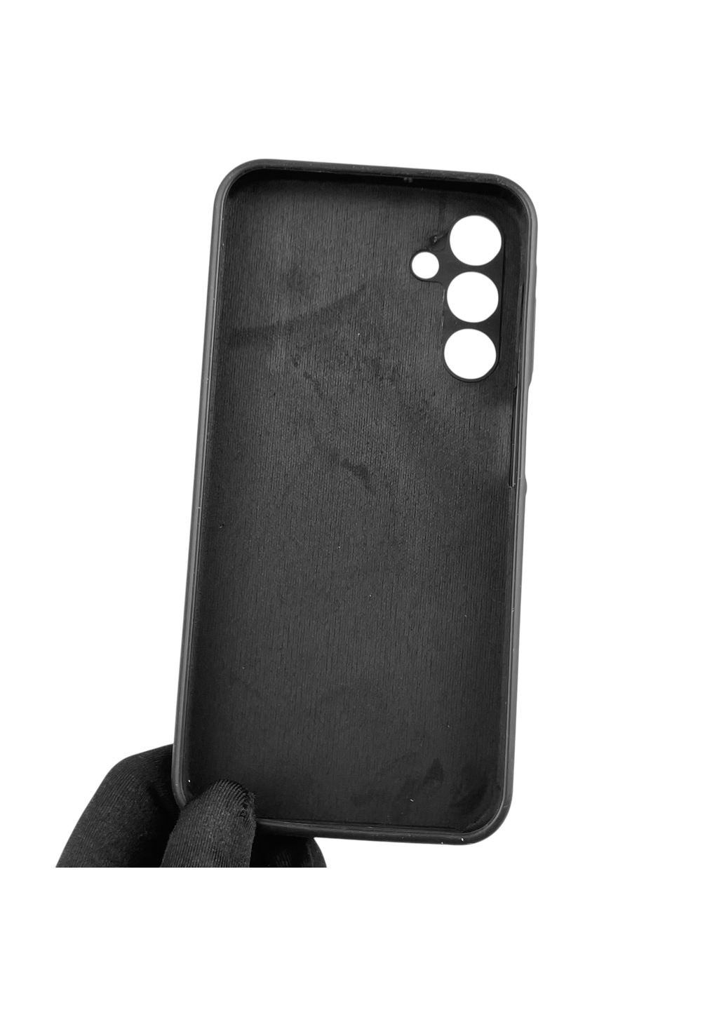 Чохол для Galaxy A15 (SM-A155M) силіконовий з мікрофіброю нековзний на самсунг а15 чорний Samsung (366390181)