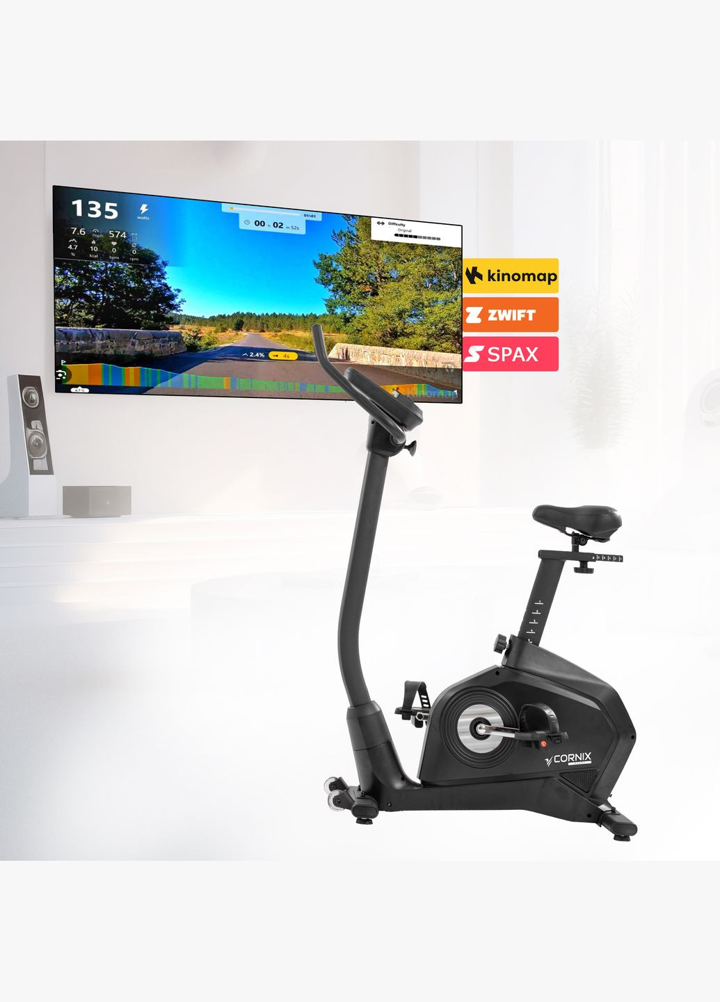 Велотренажер электромагнитный Amber Black Cornix EB-AMBER-BLK (341529184)