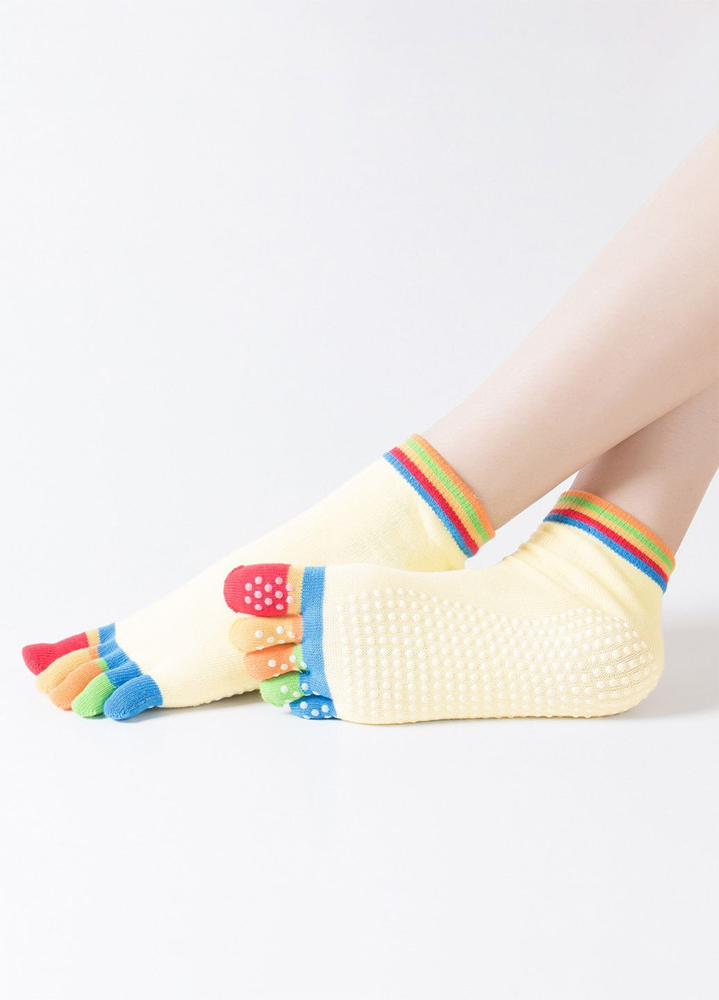 Жовті шкарпетки для йоги однотонні (316579557)