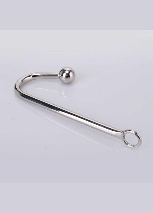 Сталевий анальний гак з кулею - Сріблястий - Анальні іграшки No Brand (370612164)