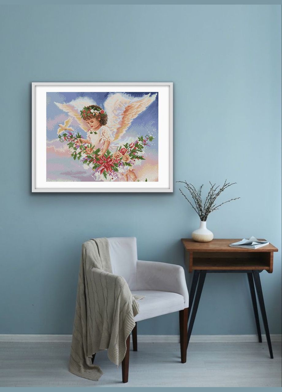 Алмазная жывопись 40х50 Ангел в цветах SP036 ColorArt (299772273)