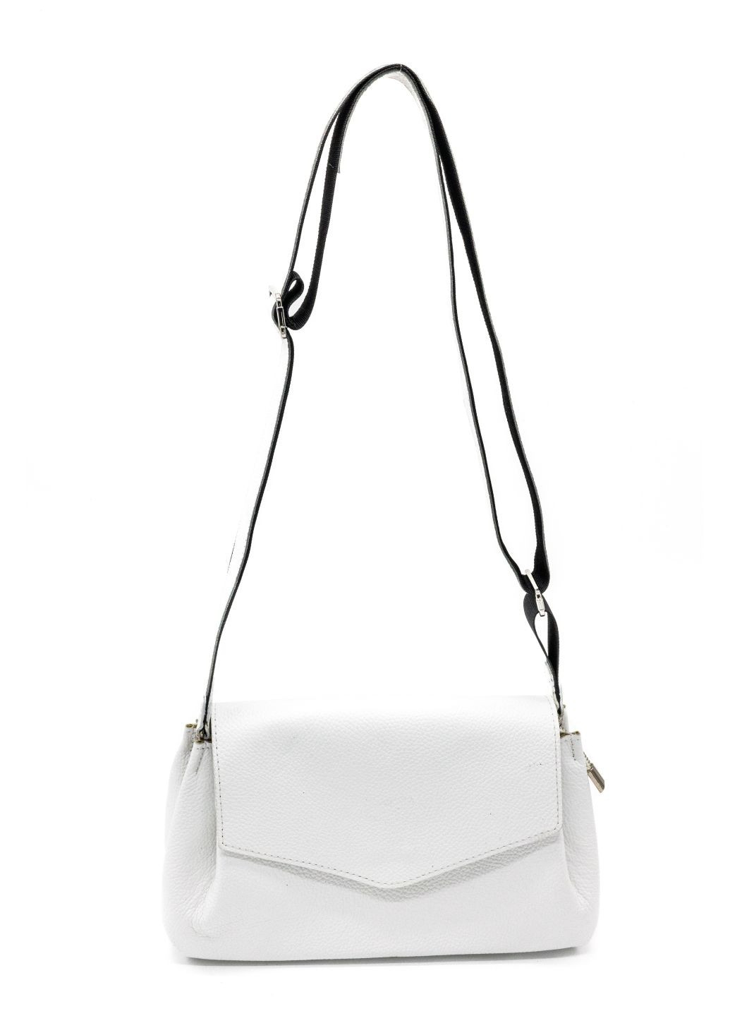 Сумка багет каркасная широкий ремень кожаная средняя белая 1757 9181 ARTiS Bags Сумка (328082993)