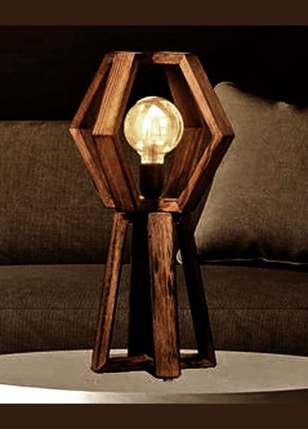 Світильник настільний з дерева Манфілд капучино (НСС-001309) No Brand (328415365)