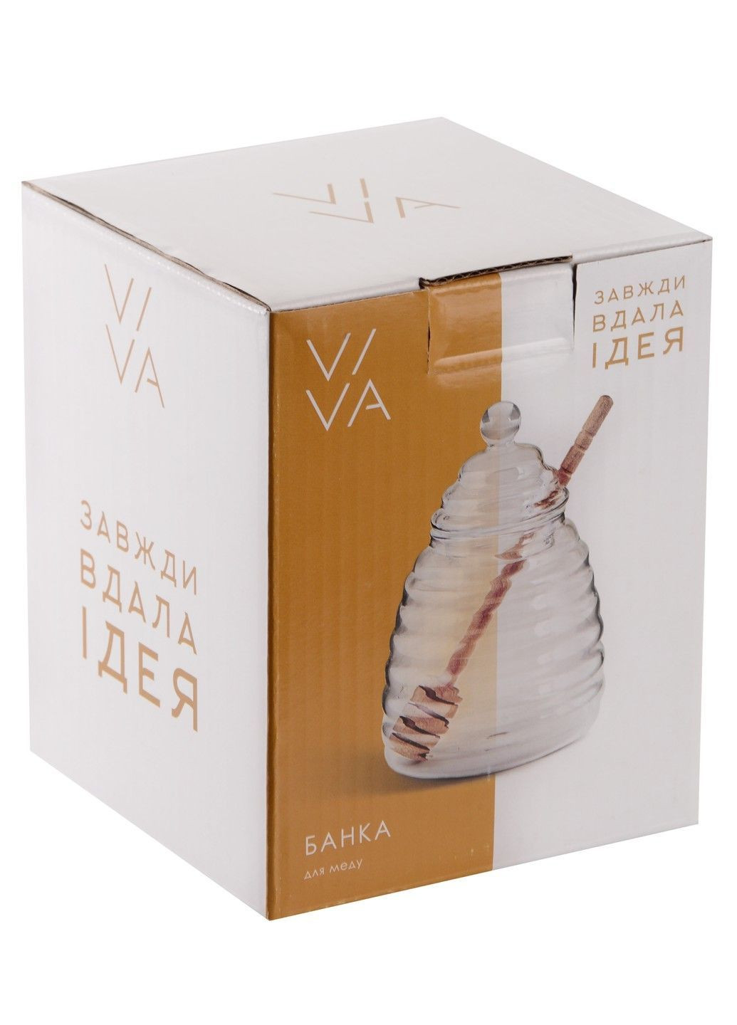 Банка HONEY д/меду з дерев.ложкою /400 мл в уп. (HN95145) Viva (365275547)