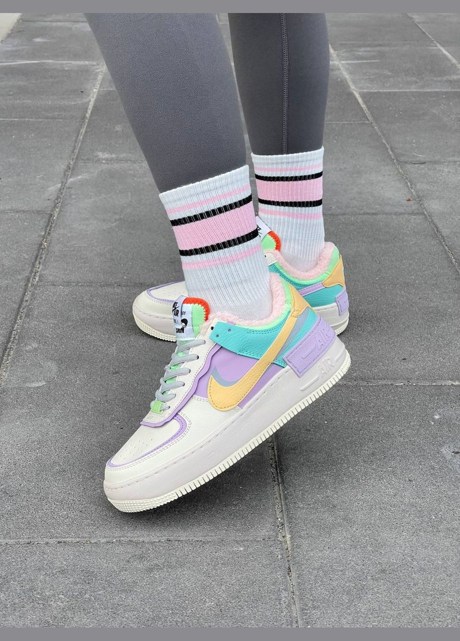 Кросівки зимові жіночі Nike Air Force 1 Shadow winter beige fur | Найк Аір Форс 1 Шедов бежеві з хутром No Brand бежеві зими (309006091)