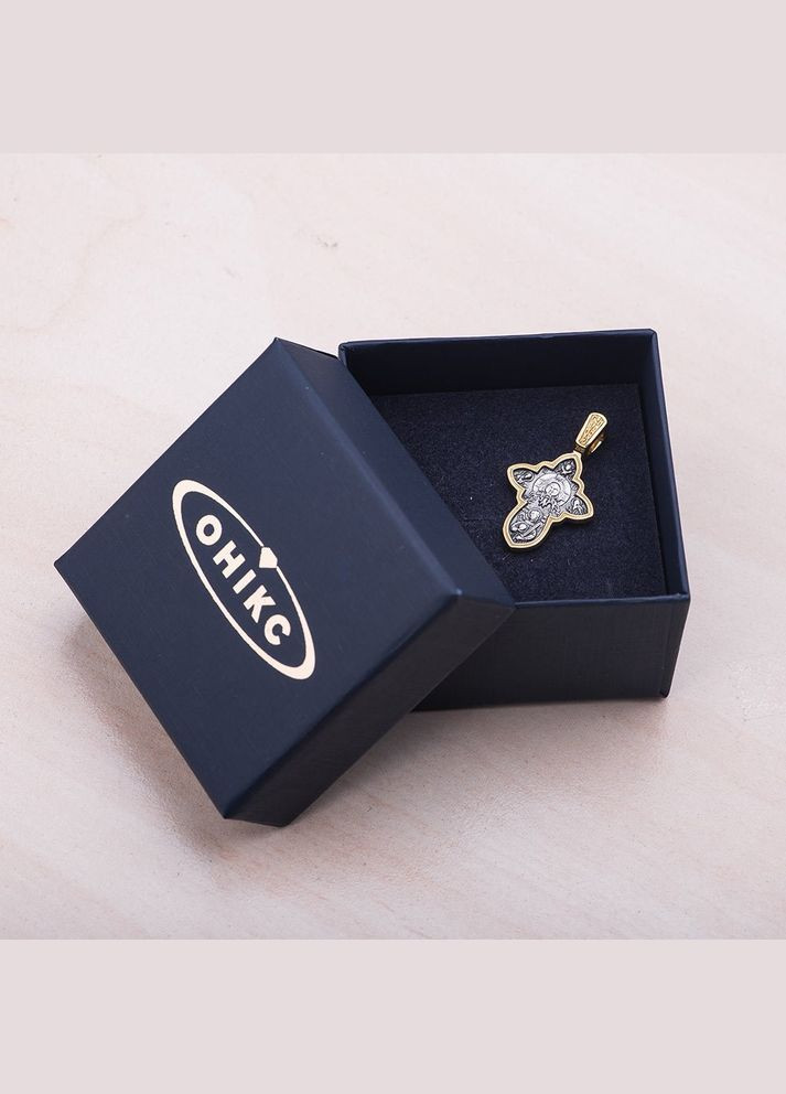 Серебряный крест Спас Нерукотворный. Успение Божией Матери 132466 Oniks (264023413)