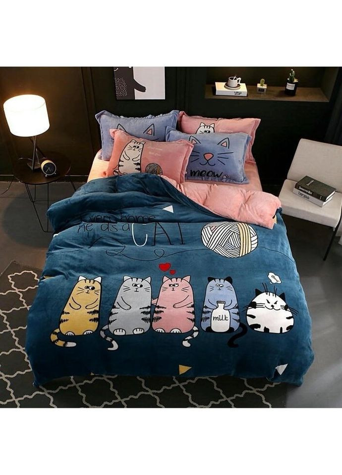 Постельное белье плюшевое полуторное Home 20948 160х215 см DUSHKA (336327574)