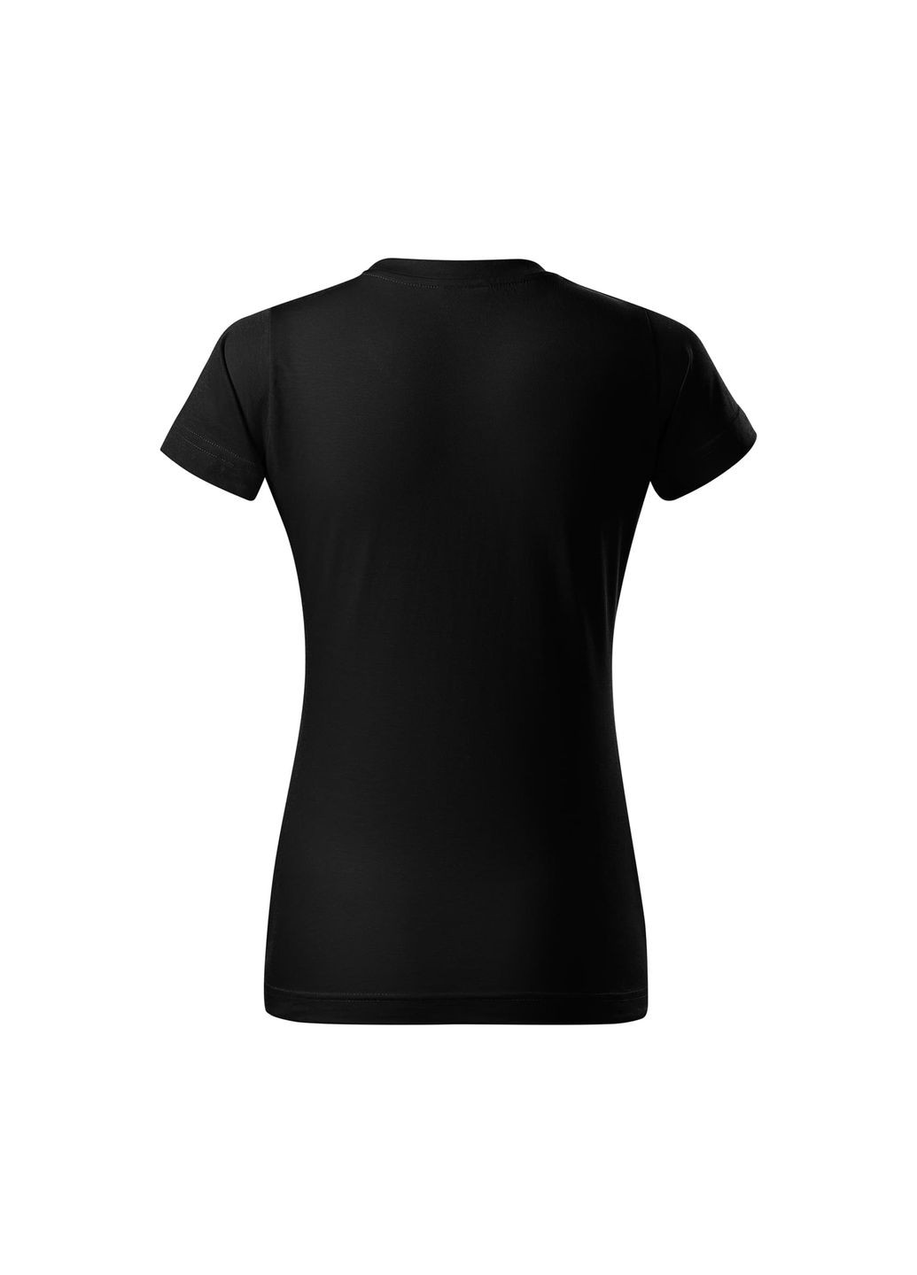 Чорна всесезон футболка жіноча бавовняна однотонна чорна 134-01 з коротким рукавом Malfini Basic