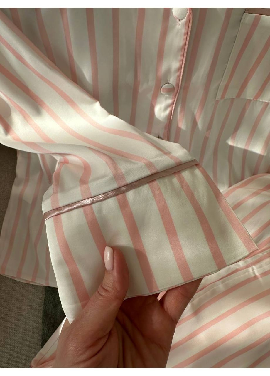 Біла піжама сатин,сорочка на ґудзиках та штани Україна