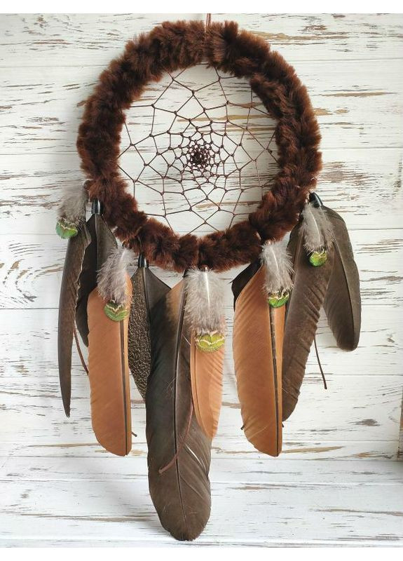 Ловец снов ручной работы из перьев диких и хищных птиц No Brand (366871757)