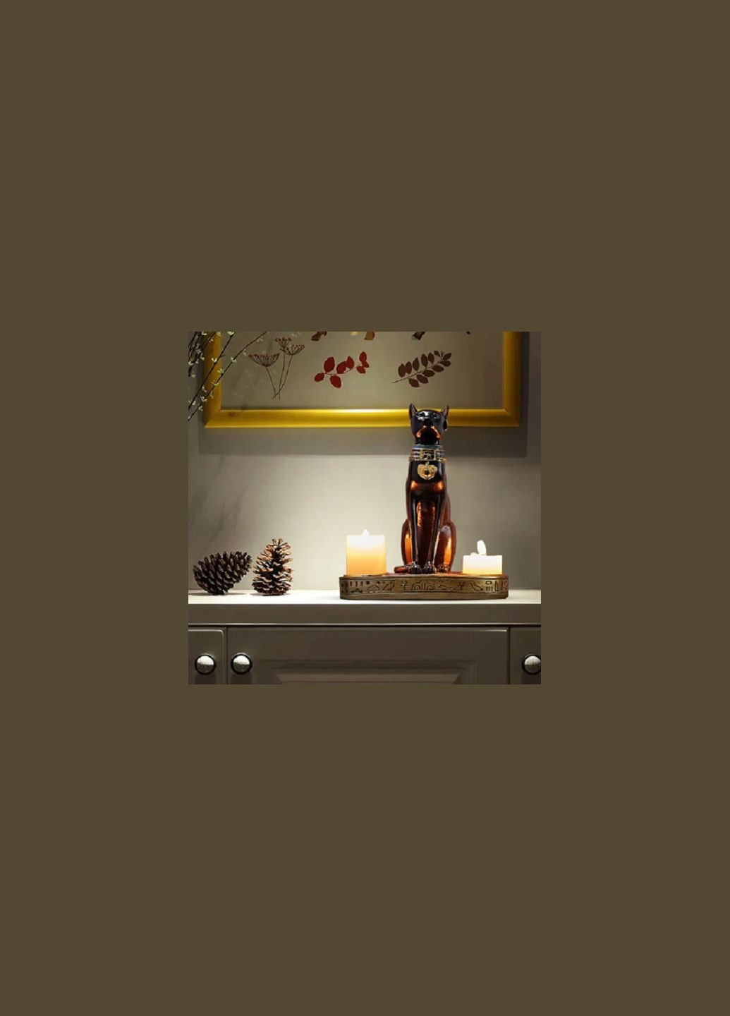Свічник фігурка зі смоли Креативна єгипетська колекційна статуя кішки богиня Бастет No Brand (292319841)